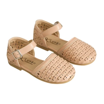 

Big Girls Sandals Summer Kids Weaving Shoes Child Toe-cap Anti-slip Walking Shoes Soft Princess Toddler Girl Beach Sandals
