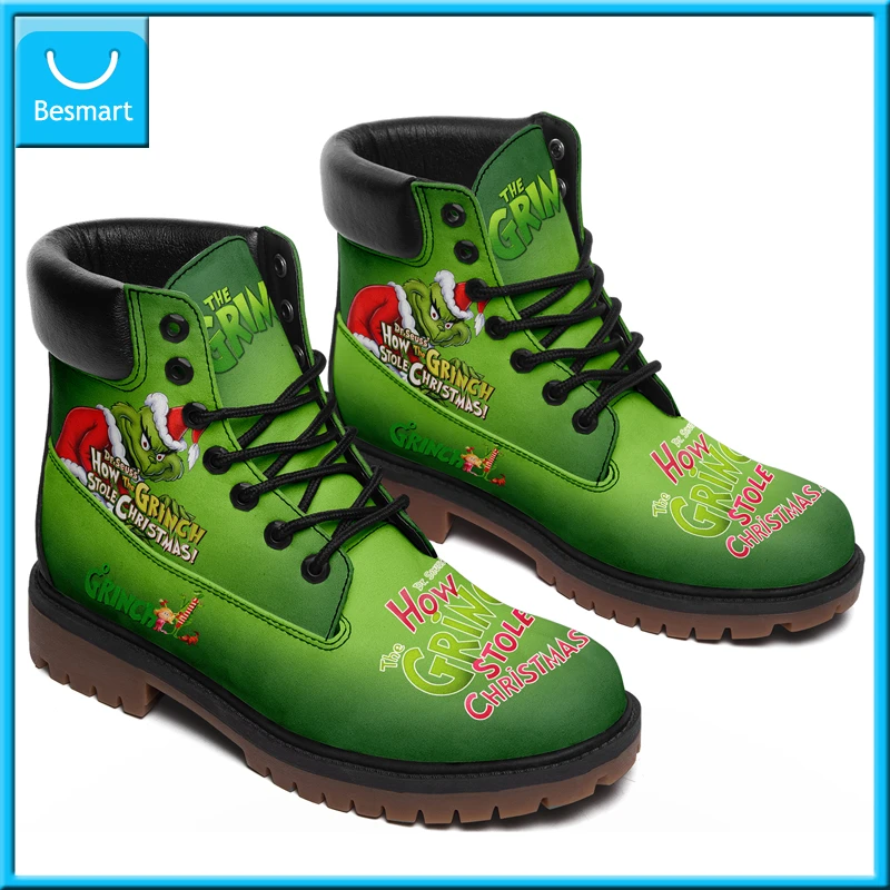 Besmart Print On Demand Boots GRINCH Custom Print Boots FedEX Free