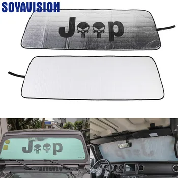 

Front Windshield Sunshades for Jeep Wrangler JL 2018+ Skull Logo Windscreen Cover For Jeep Wrangler JL Accessories