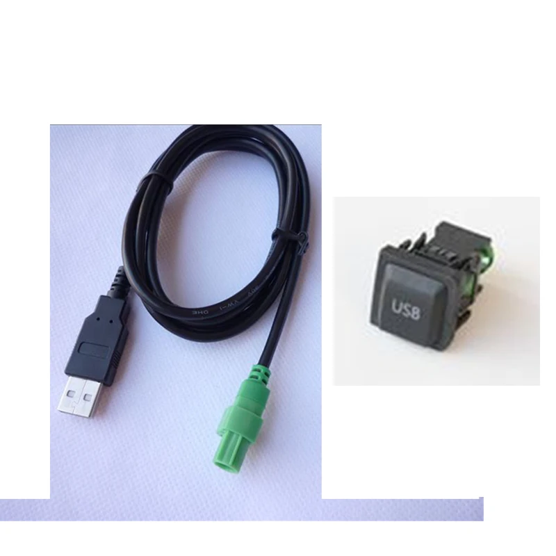 12V Car Radio USB Switch Panel Cable Adapter Audio Device for Volkswagen Touran Passat Skoda Octavia Fabia RCD510 RCD310 | Автомобили и