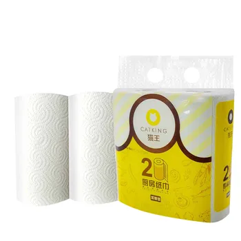 

2rolls Thicken Paper Towels Kitchen Skin-friendly 2 Layers High Absorption Eco-friendly No Stimulation Oil Absorption Paper k2