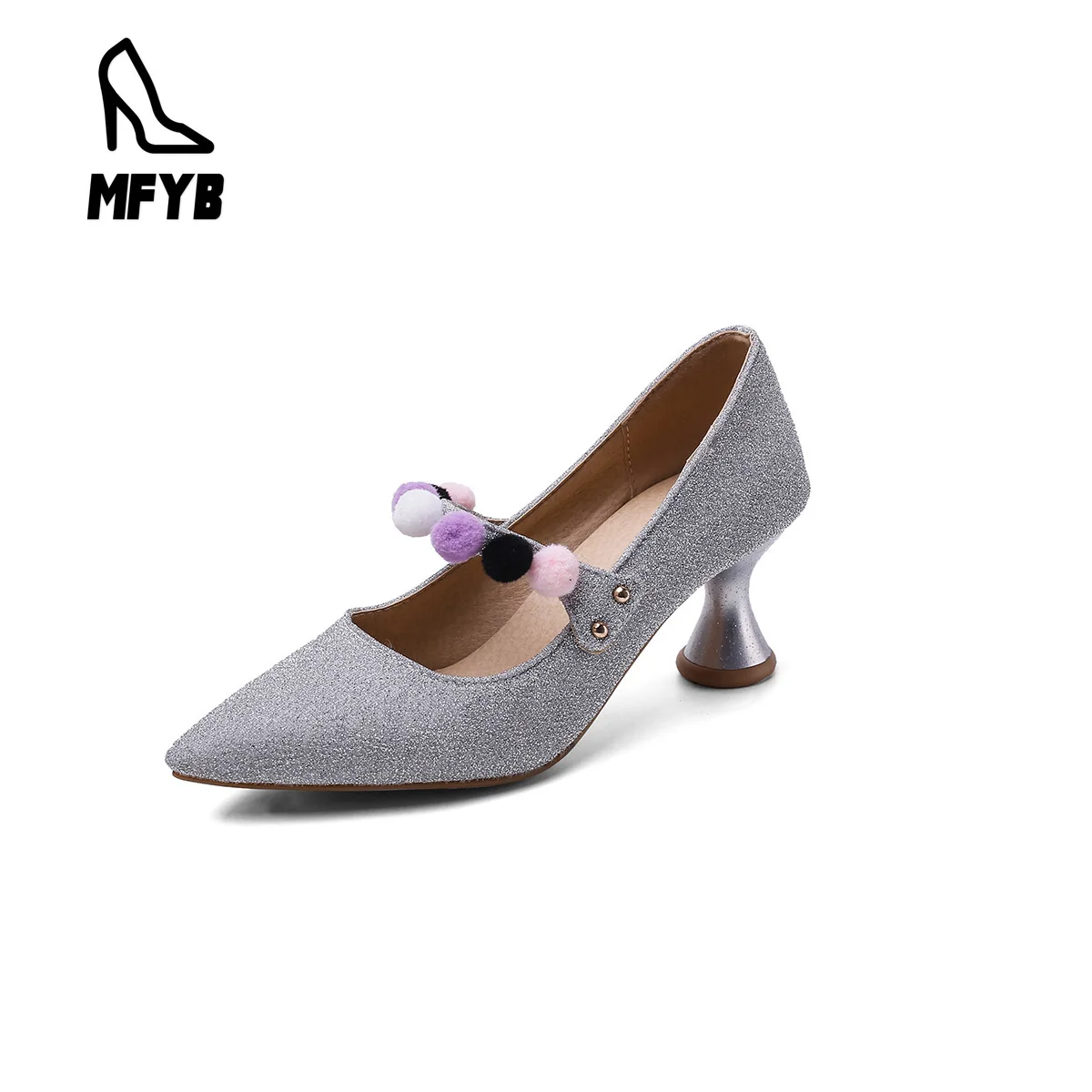 

MFYB Women's single shoes spring 2020 new fashion high-heeled women's shoes pointed large 35-43 shallow mouth shoes