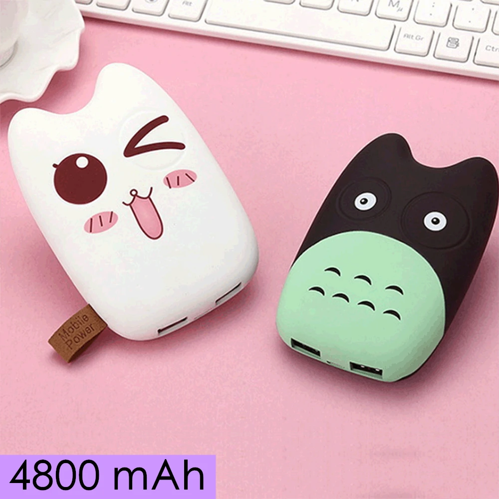 FLOVEME мультфильм 4800 мАч Power Bank портативный двойной USB портативное зарядное