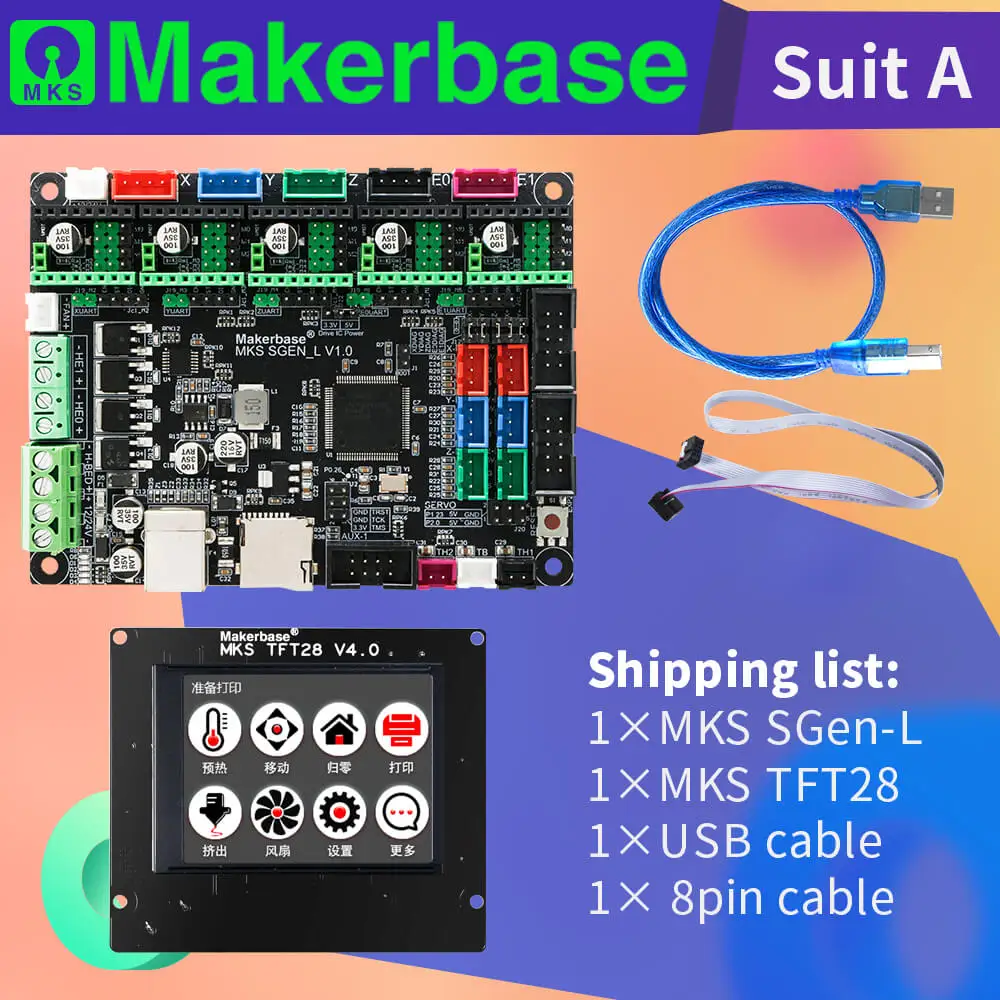 

3D Printer Motherboard suit MKS SGEN_L & MKS TFT28 support multiple drivers Can print with SD card and USB-PC