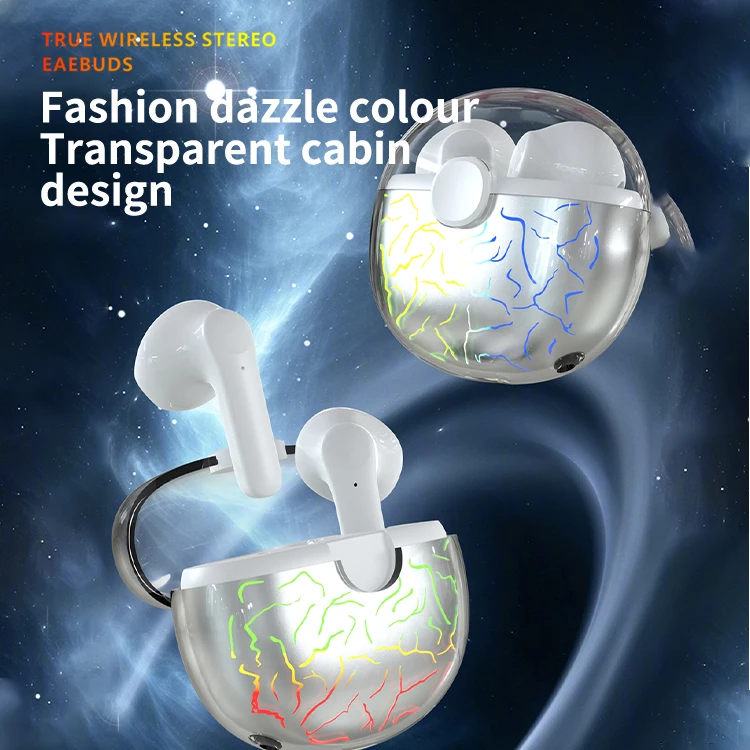 DGYZZMAX True Wireless Stereo TWS Earbuds Fashion Dazzle Colour Transparent Cabin Touch Control Hall Switch For Xiaomi Huawei |