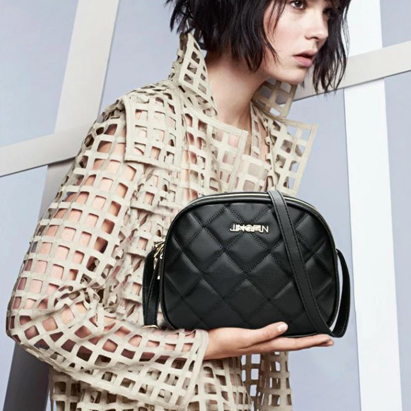 Fashion Diamond Pattern PU Leather Messenger Women Bag Ladies Shoulder Bags Black Luxury Design Crossbody Bags Small Messenger