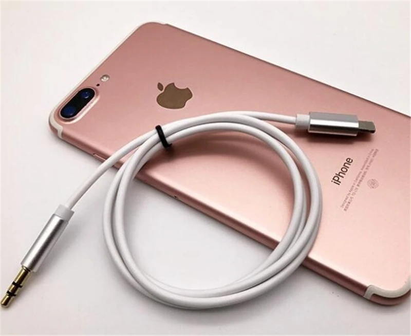 Lighting To 3.5mm Jack Audio Extension Cable Aux Cord for IPhone 11 Pro XS Max XR X 10 8 7 Plus Car Speaker Headphone Connector - Цвет: Серебристый