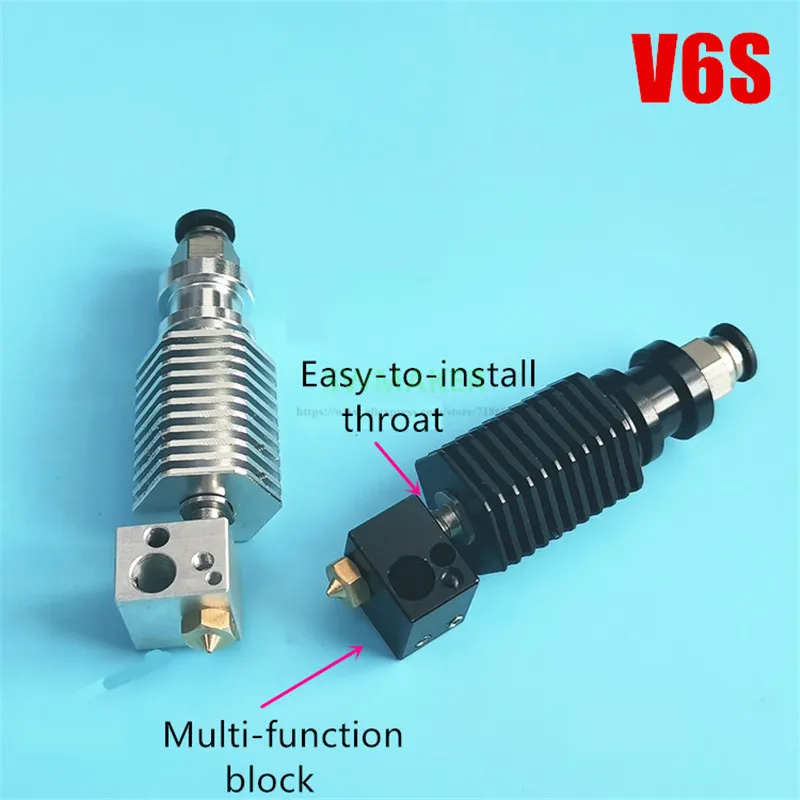 E3D V5S V6S прямой hotend, печатающая головка с шестигранным теплоотвода/PT100 блок для V6 V5 экструдированная головка 3D принтера