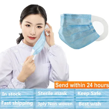 

3 Layers Disposable Filter Safety Mask Wide Earloop Mouth Masks Nonwoven Face Masks