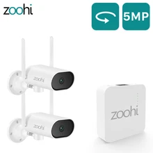 Zoohi 5MP kablosuz güvenlik kamera seti Mini NVR 1920P Pan & Tilt CCTV Video kamera kiti ses kayıt gözetim kamera sistemi