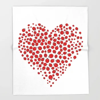 

Mothers Day Blankets Ladybug heart Throw Blanket Home Primitive Decor Throw Blanket Sofa Free Shipping 150x200