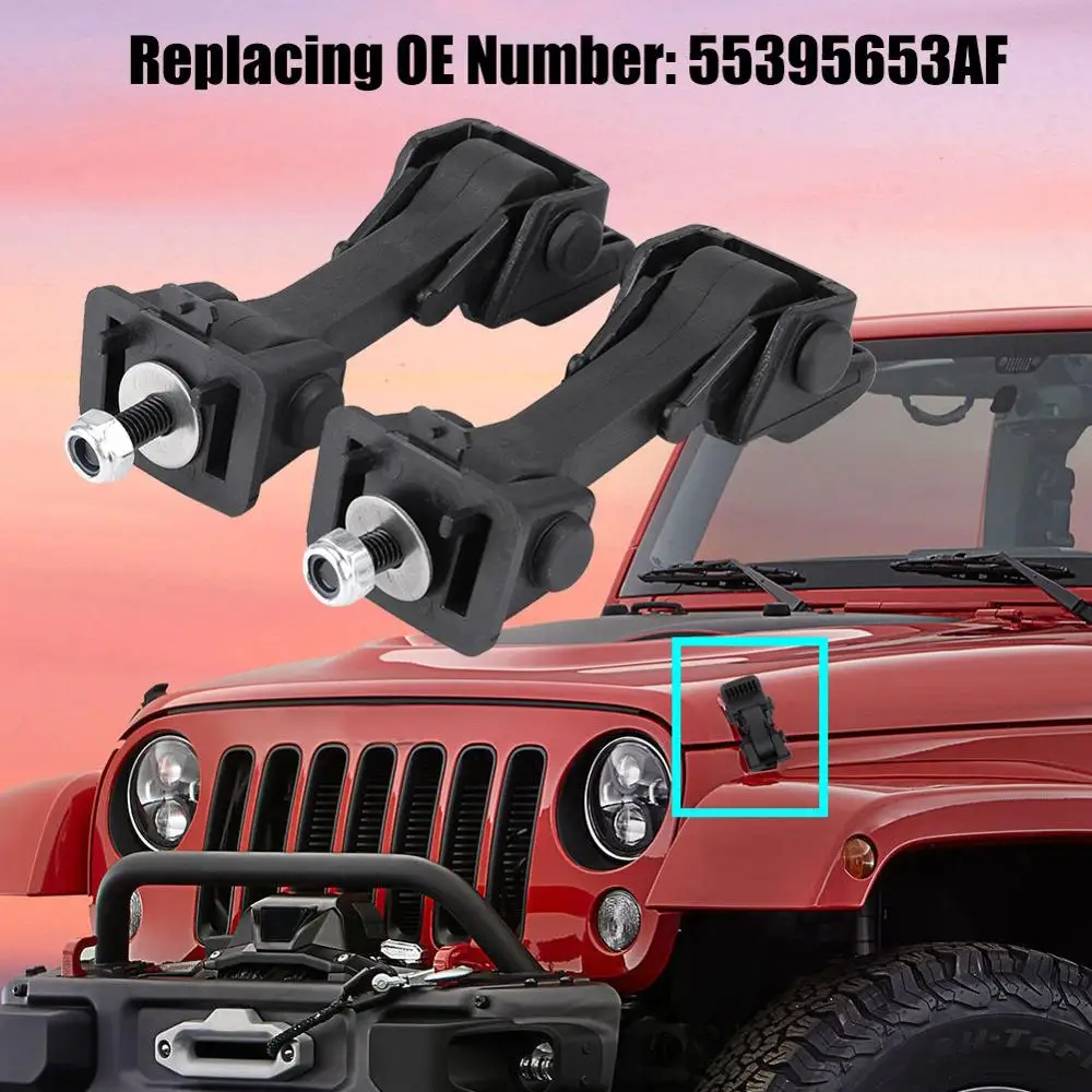 2 комплекта капота защелка Безопасность & Кронштейны для Jeep Wrangler JK 2007 2008 2009 2010 2011