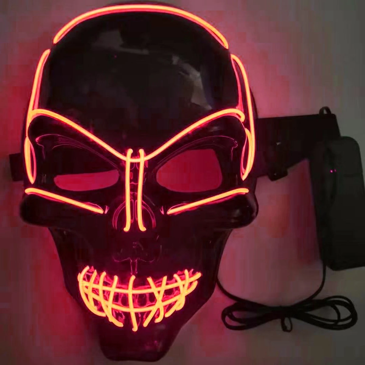 Хэллоуин ужасная маска черный кровавый триллер голова светящаяся маска светодиодный Выпускной Хэллоуин пугающая маска игрушки; лучший подарок новинка Прямая поставка