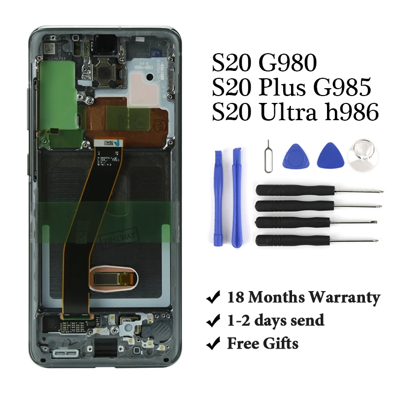 

100% teset For S20 G980 /S20 Plus G985 /S20 Ultra G988 Lcd display for mobile phone screen replacement digitizer screen assambly