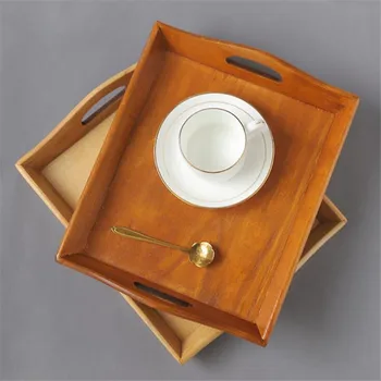 

Wood Tray Plateau Bandeja Restaurant Cafe Table Desktop Multi-function Dried Fruit Tray Trays Decorative Bandeja Decorativa Home