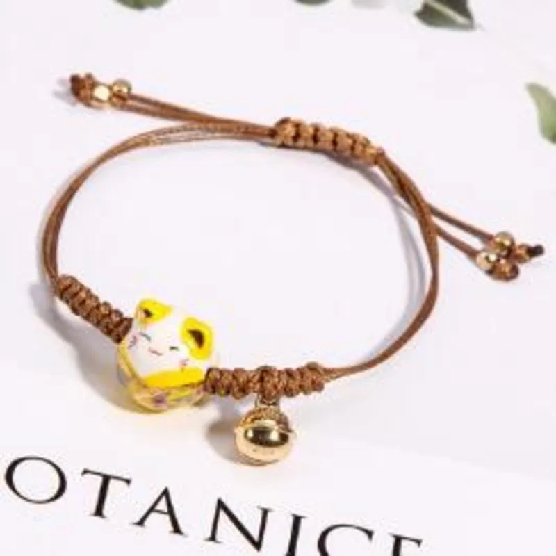Керамический Lucky Cat браслет с колокольчиками женский студенческий подружка