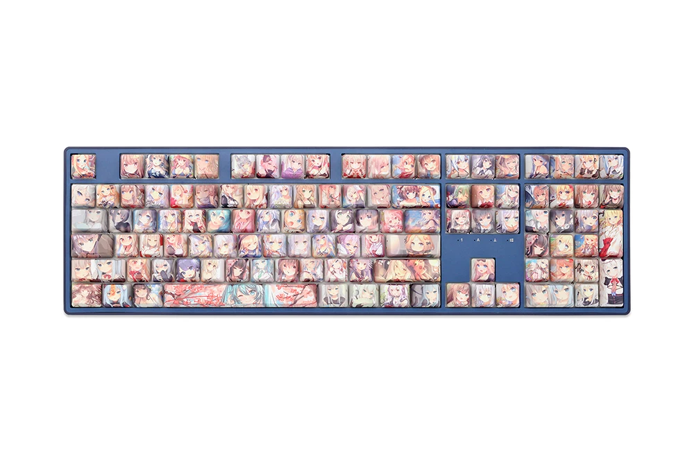 omo anime bonito jovem menina perfil oem corante sub keycap para teclado mecânico tkl ansi
