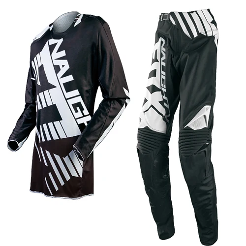 Naughty Fox костюм для мотокросса 360 PREME полный комплект Джерси брюки комбо Байк внедорожный MX гонки набор передач - Цвет: Черный