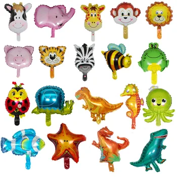 

Mini Animal Head Foil Balloons Birthday Inflatable Air Balloon Party Decorations for Kids Birthday Party Supplies Baby Shower