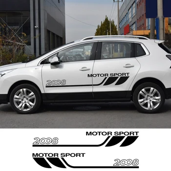 

2PCS For Peugeot 2008 Sport Car Door Side Decals Auto Wrap Graphic Vinyl Stickers Auto Body Decoration Racing Film Accessories