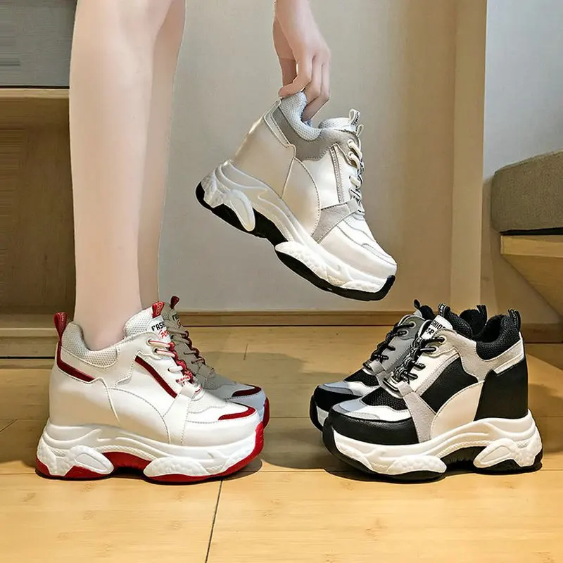 

Women Chunky Sneakers Fashion Platform Sneakers Ladies Wedges Casual Shoes Woman Sports Height Increaseing Shoes A62-73 HF