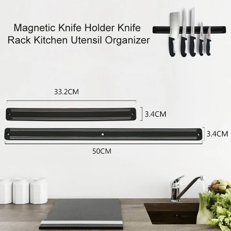 Магнитный держатель для ножей настенный черный держатель для ножей пластиковый блок магнитный держатель для ножей кухонный Организатор утвари