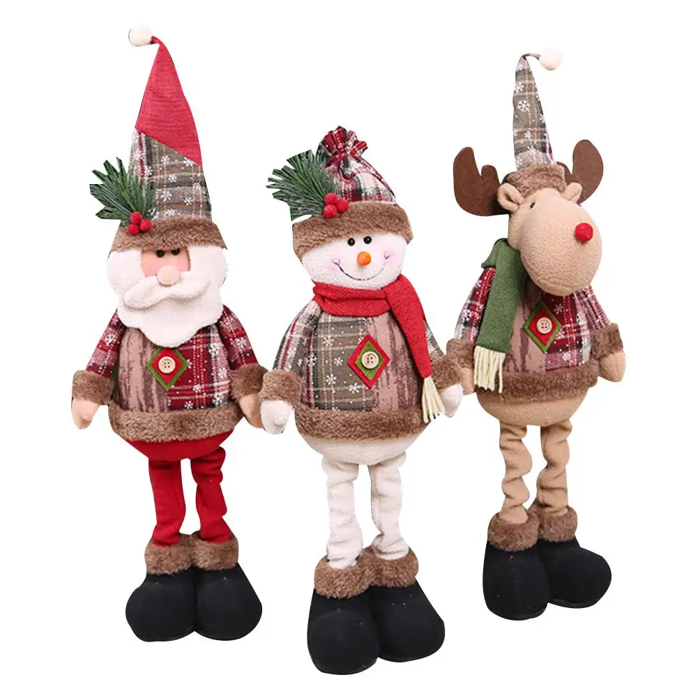 Christmas Decorations Christmas Dolls Christmas Tree Decorations Innovative Elk Santa Snowman Decoration Kids New Year Gift - Цвет: 3PCS