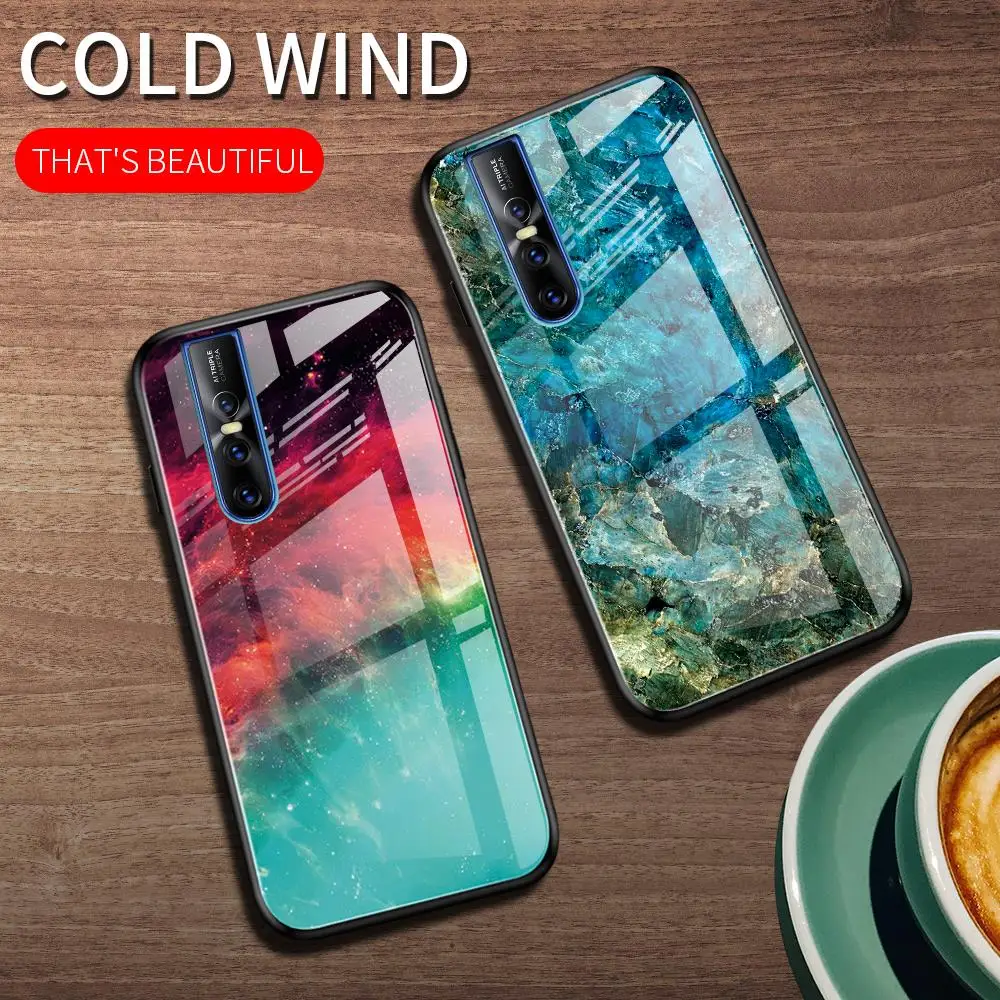 

For Vivo Z1 Pro Case Luxury Marble Grain Gradient Hard Tempered Glass Protective Phone Back Cover For Vivo Z1Pro Case 6.53 inch