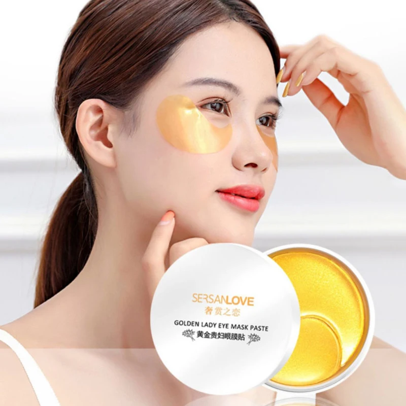 

24K Gold Crystal Collagen Gel Eye Patches 60pcs Eye Mask Remover Wrinkle Anti Age Bag Eye Treatment Dark Circles Eye Care TSLM1