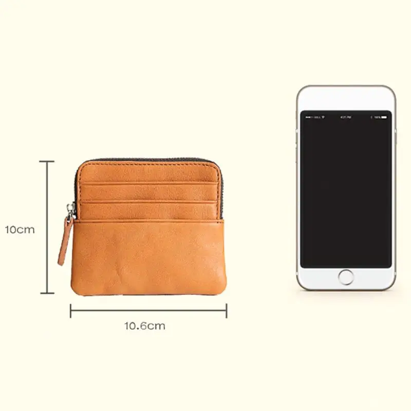 Vintage Men's Leather Wallet Pocket Mini Purse ID Credit Card Change Bag