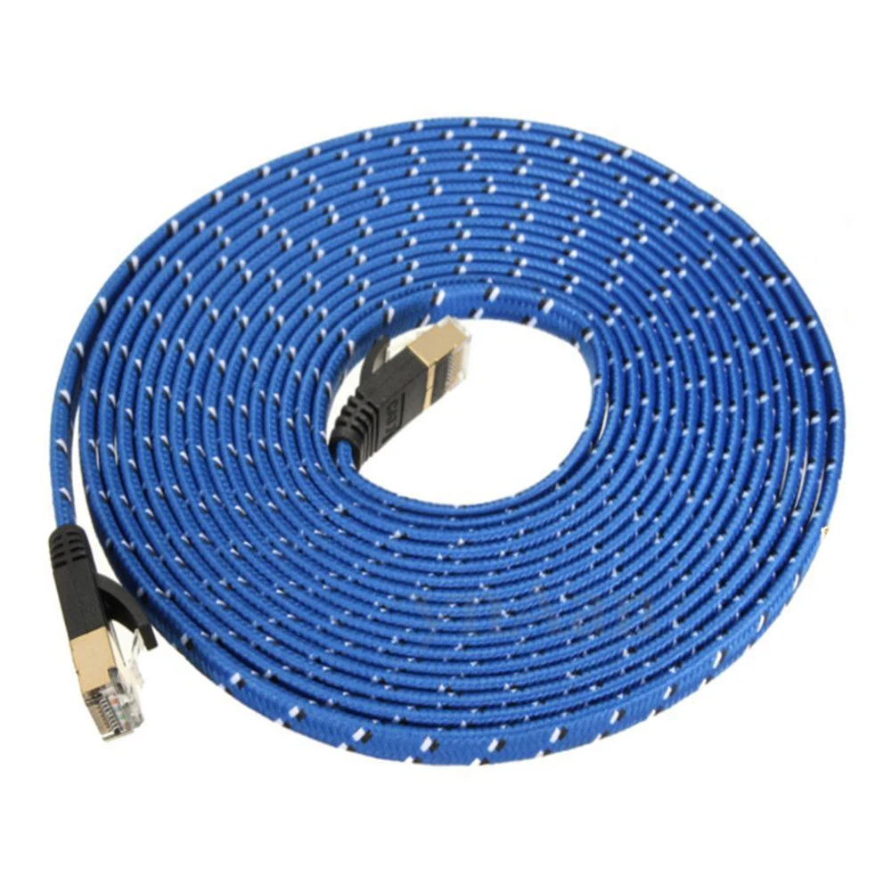 

New 5M RJ45 CAT 7 CAT7 Ethernet Internet LAN Patch Network Flat Cable Cord