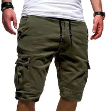 Mens Shorts with Pockets Cargo Work Running Elasticated Waist Gym Golf Short