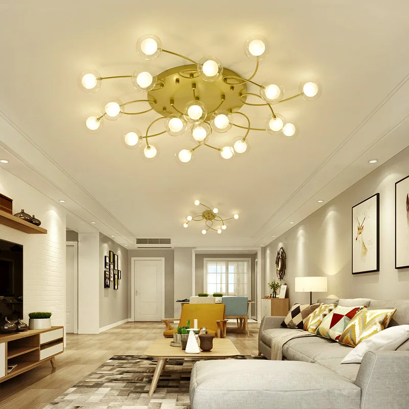 

led ceiling lamp warm bedroom study Nordic post-modern minimalist light luxury fashion living room creative personality lamps