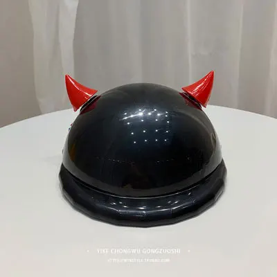Черный Мотоцикл рогатый дьявол собачий шлем кошка Защитная шляпа DIY Защита домашних животных Аксессуары декор Мода подходит для зимы Размер/М/Л - Цвет: Черный