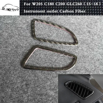 

Carbon fiber Instrument desk Air conditioner vent Interior decoration Stickers For Benz W205 C Class C180 C200 GLC260
