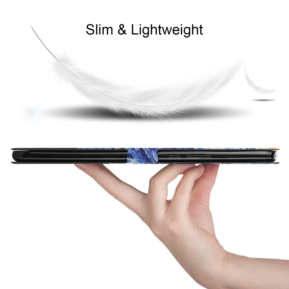 10 шт./лот Folio Stand Auto Sleep красочные печатные из искусственной кожи чехол для Xiaomi Mi Pad 4 10 Plus 10,1 Tablet Funda Coque