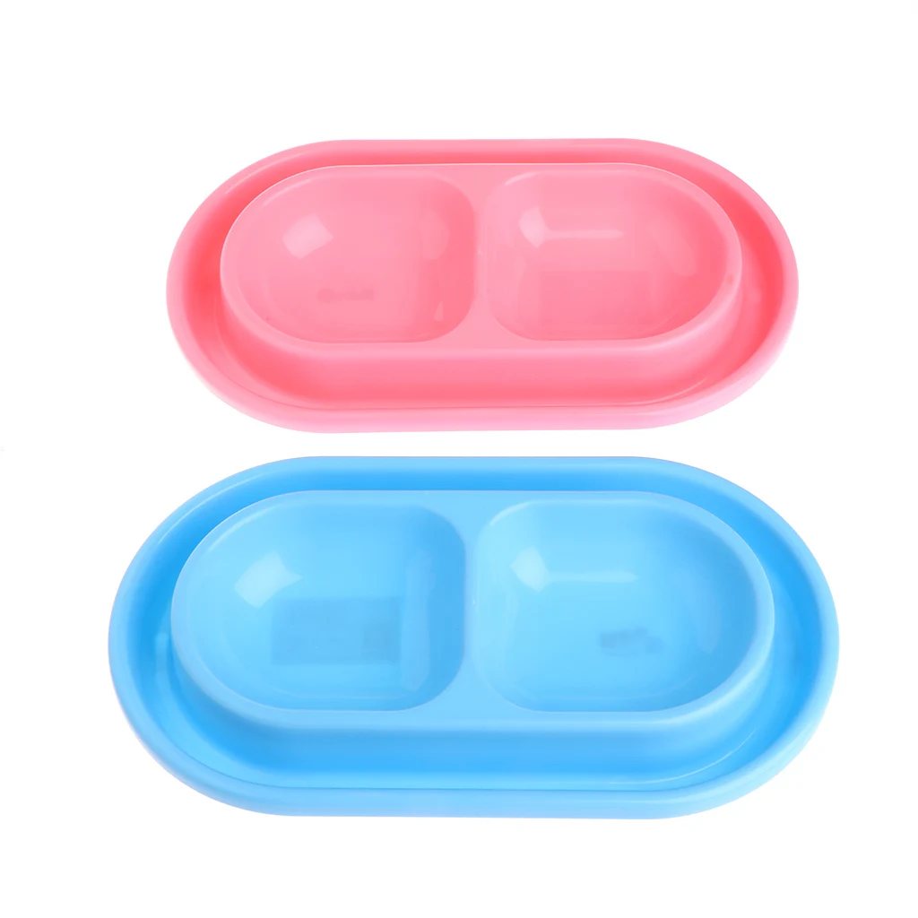 

Pet Feeding Double Bowls Plastic Anti Ants Food Water Feeder For Dogs Cats Puppy