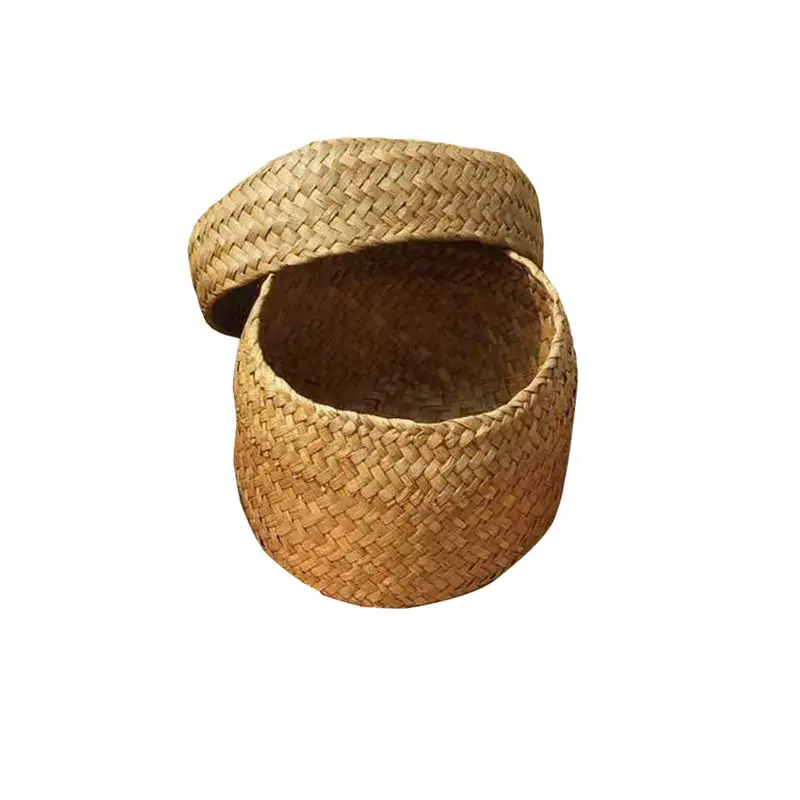 12,5*8 см ручной работы бамбуковые корзины для хранения закуски плетеные Ротанговые Seagrass живот сад плетеная корзина-горшок для цветов корзина отделка коробки