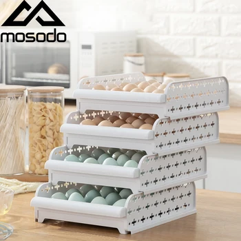 

Mosodo Space-saving 20 Eggs Holder Storage Box for Refrigerator Freezer Stackable Egg Tray Rack Container Home Kitchen Organizer