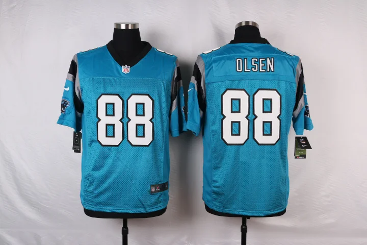 Clear Stitiched, Carolina, Cam Newton, Josh Norman, Luke Kuechly, Greg Olsen, Kelvin Benjamin Jersey - Цвет: Clear