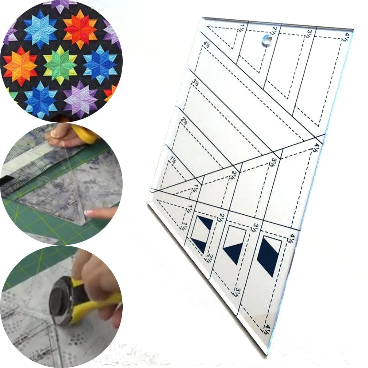 

Transparent Quilting Sewing Patchwork Craft Scale Ruler Trapezoid Polygon Foot Ladder Tailor for Home Sewing Tools
