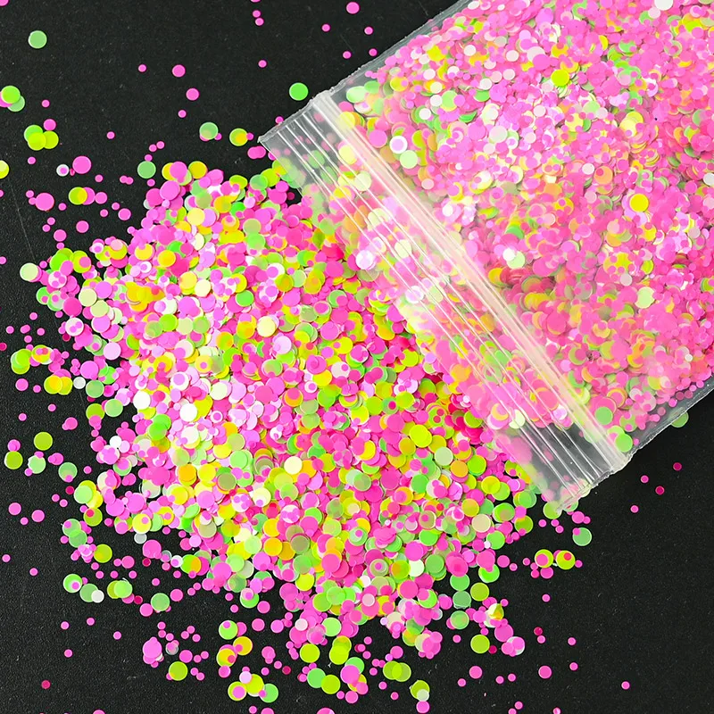 

1Pack 50g Colorful Nail Mixed Glitter Sequins Round Flakes UV Gel Nail Art Acrylic 12 Colors 3D Decals For Manicure Decoration