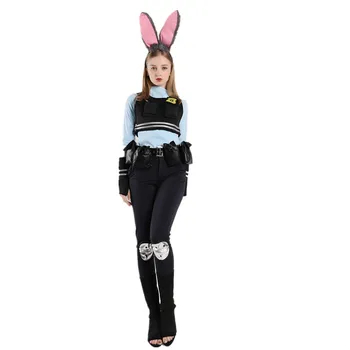 

Halloween movie zootopia judy hopps costume cartoon zootropolis official rabbit judy adult woman cosplay police costume