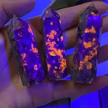 

1pc Natural UV reactive crystal quartz obelisk Reiki healing energy gem room9-10cm
