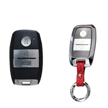 

Car Key Case Keychain Cover Genuine Leather Zinc alloy For kia rio sportage 2014 ceed sorento cerato K2 K3 K4 K5