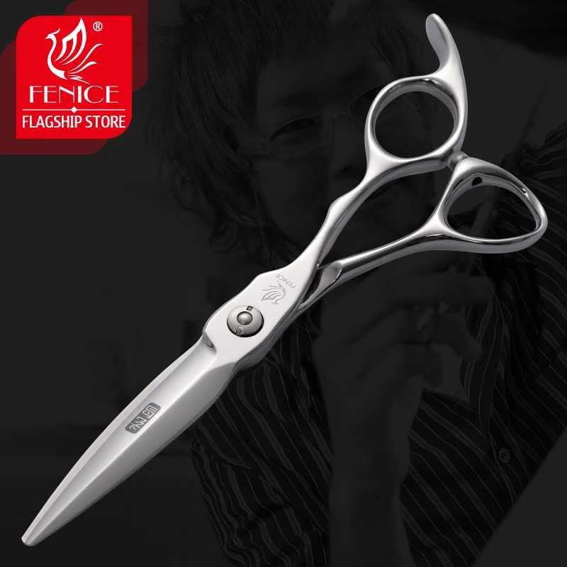 6.0 inch Fenice 6.0inch Slide Cutting Scissors Sword Balde Hairdressing Scissors Professional Japan 440C Barber Scissors Shop tesoura - Цвет: 6.0 inch