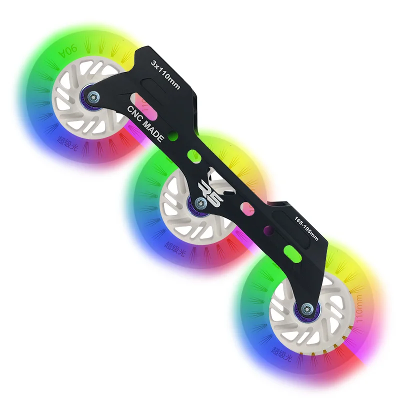 R5 Equidistant 3x110 mm Inline Speed Skates Base 150-195 mm CNC Frame with PU Wheel Plate for Racing FSK Roller Skating Boots