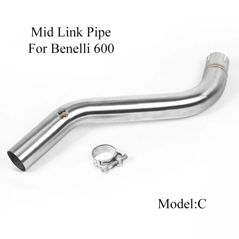 Для Benelli 300 600 мотоциклетная выхлопная средняя Соединительная труба средняя труба из нержавеющей стали вентиляционная труба без глушителя слипоны - Цвет: C