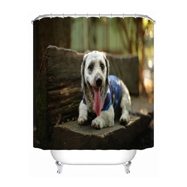 Shower Curtain Пользовательские Samoyed щенок белая собака водонепроницаемый ванная комната приемлемая занавеска из полиэстеровой ткани занавеска для ванной#180318-25 - Цвет: Shower Curtain