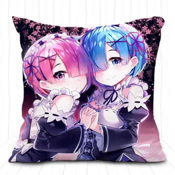 

High Quality Anime Pillow RE:ZERO Ram Emilia Pillow Cute Anime Girls Pillow For Bedroom Home Decorative Pillow core + pillowcase